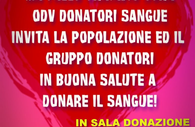 Dal Centro Nazionale Sangue l’ invito a non arrestare le donazioni…